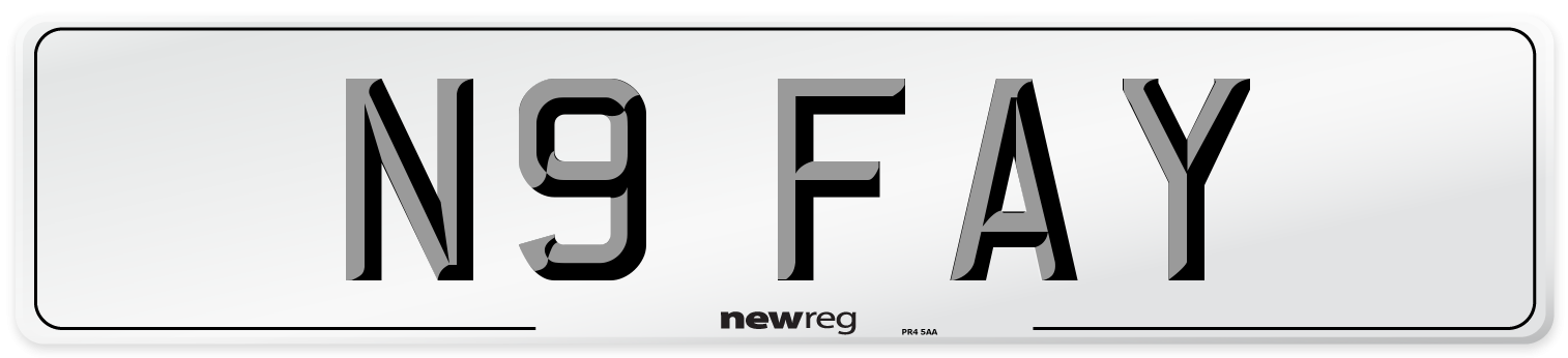N9 FAY Number Plate from New Reg